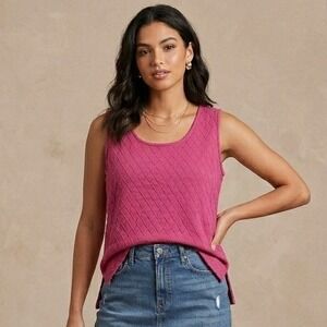 El Huarache Guatemala Top Womens Sz S Hot Pink Geometric Cotton Moldavite Dreams